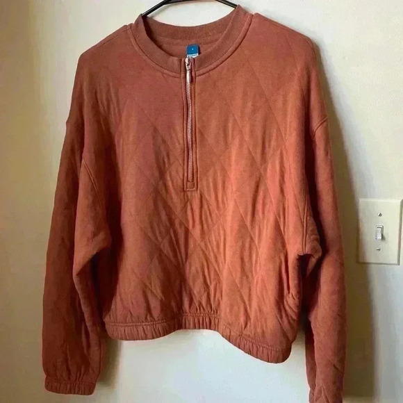 Half-Zip Quilted Sweater, Size M Boxy Sweater Comfy - Picture 1 of 13